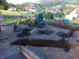 Ausbaggern der neuen Fundamente